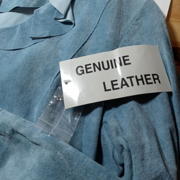 Bagatelle  shirt blue suede vintage - Picture 8 of 9